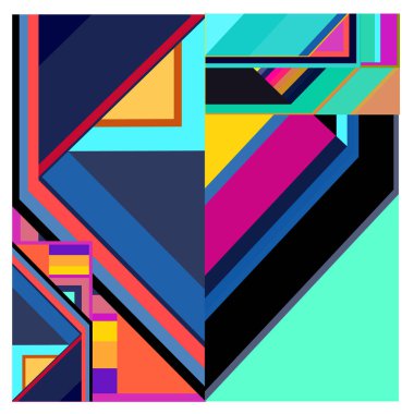 Kaynak için vektör renkli geometrik ve eğri arkaplan deseni