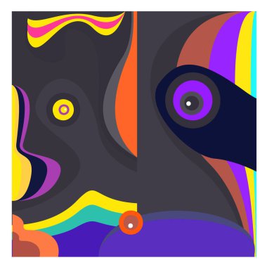 Kaynak için vektör renkli geometrik ve eğri arkaplan deseni