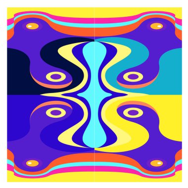 Kaynak için vektör renkli geometrik ve eğri arkaplan deseni