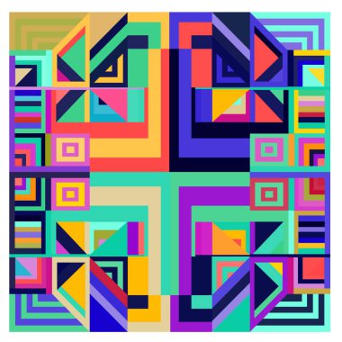 Kaynak için vektör renkli geometrik ve eğri arkaplan deseni