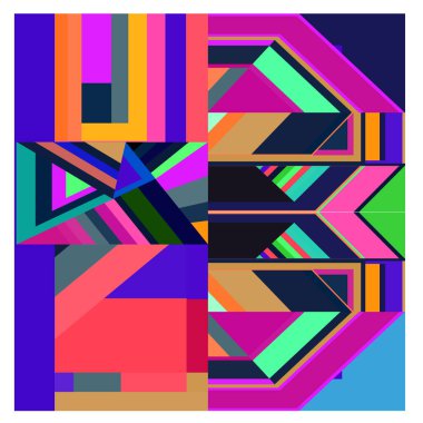 Kaynak için vektör renkli geometrik ve eğri arkaplan deseni