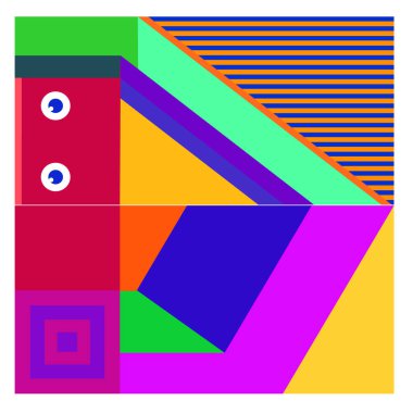 Kaynak için vektör renkli geometrik ve eğri arkaplan deseni