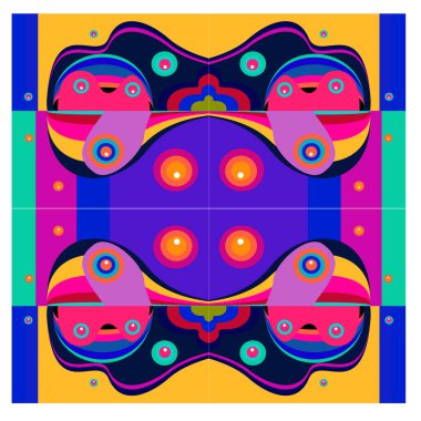 Kaynak için vektör renkli geometrik ve eğri arkaplan deseni