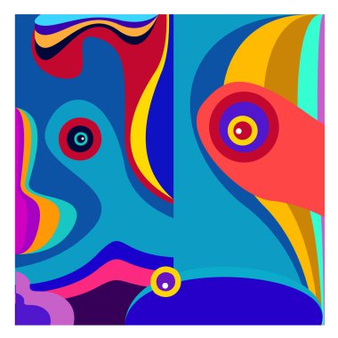 Kaynak için vektör renkli geometrik ve eğri arkaplan deseni