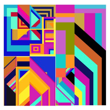 Kaynak için vektör renkli geometrik ve eğri arkaplan deseni