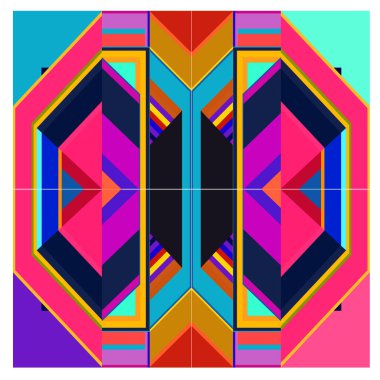 Kaynak için vektör renkli geometrik ve eğri arkaplan deseni