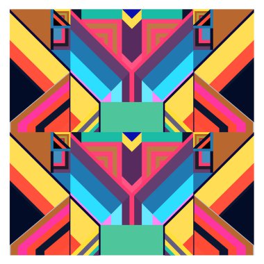 Kaynak için vektör renkli geometrik ve eğri arkaplan deseni