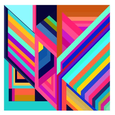 Kaynak için vektör renkli geometrik ve eğri arkaplan deseni