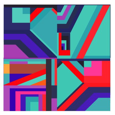 Kaynak için vektör renkli geometrik ve eğri arkaplan deseni