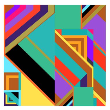 Kaynak için vektör renkli geometrik ve eğri arkaplan deseni