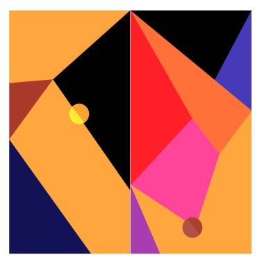 Kaynak için vektör renkli geometrik ve eğri arkaplan deseni