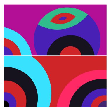 Kaynak için vektör renkli geometrik ve eğri arkaplan deseni