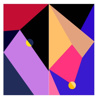 Kaynak için vektör renkli geometrik ve eğri arkaplan deseni