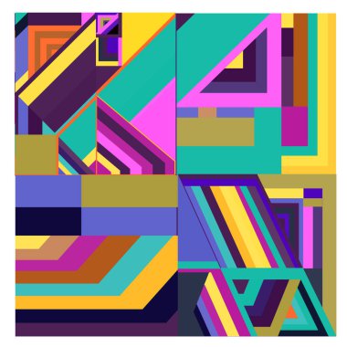 Kaynak için vektör renkli geometrik ve eğri arkaplan deseni