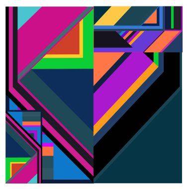 Kaynak için vektör renkli geometrik ve eğri arkaplan deseni