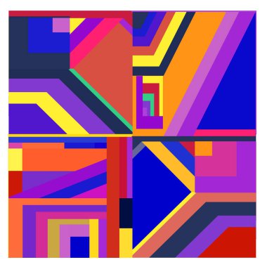 Kaynak için vektör renkli geometrik ve eğri arkaplan deseni