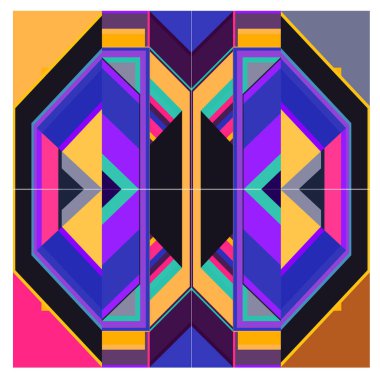 Kaynak için vektör renkli geometrik ve eğri arkaplan deseni