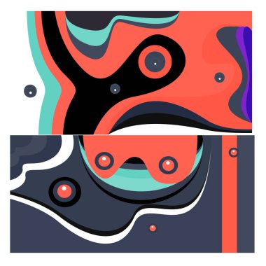 Kaynak için vektör renkli geometrik ve eğri arkaplan deseni