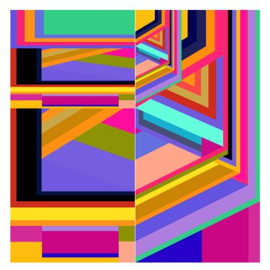 Kaynak için vektör renkli geometrik ve eğri arkaplan deseni