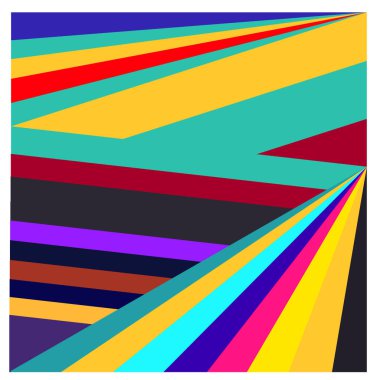 Kaynak için vektör renkli geometrik ve eğri arkaplan deseni