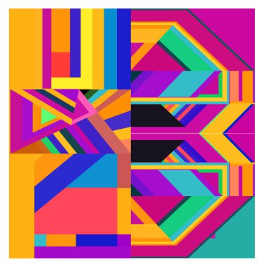 Kaynak için vektör renkli geometrik ve eğri arkaplan deseni