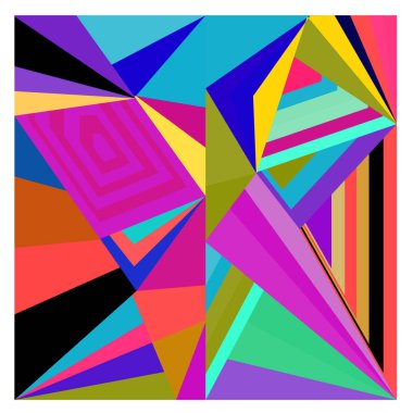 Kaynak için vektör renkli geometrik ve eğri arkaplan deseni