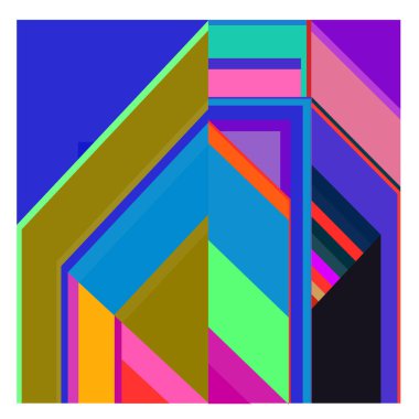 Kaynak için vektör renkli geometrik ve eğri arkaplan deseni