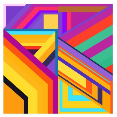 Kaynak için vektör renkli geometrik ve eğri arkaplan deseni