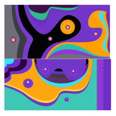 Kaynak için vektör renkli geometrik ve eğri arkaplan deseni