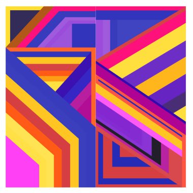 Kaynak için vektör renkli geometrik ve eğri arkaplan deseni