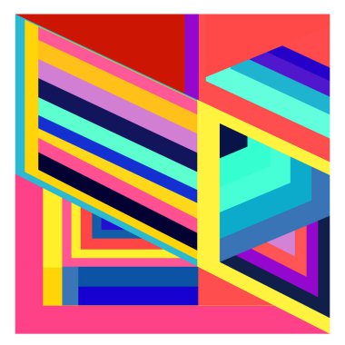 Kaynak için vektör renkli geometrik ve eğri arkaplan deseni