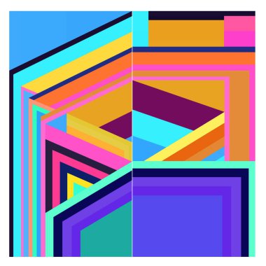 Kaynak için vektör renkli geometrik ve eğri arkaplan deseni