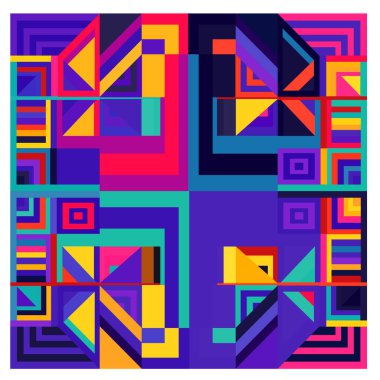 Kaynak için vektör renkli geometrik ve eğri arkaplan deseni