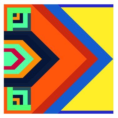 Kaynak için vektör renkli geometrik ve eğri arkaplan deseni