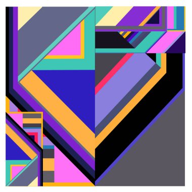 Kaynak için vektör renkli geometrik ve eğri arkaplan deseni