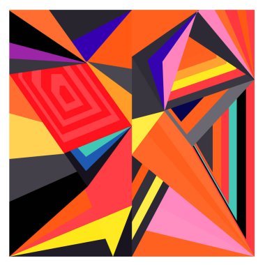 Kaynak için vektör renkli geometrik ve eğri arkaplan deseni