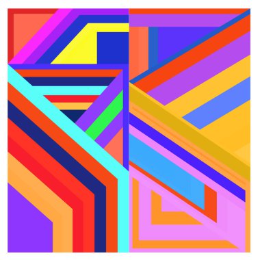 Kaynak için vektör renkli geometrik ve eğri arkaplan deseni