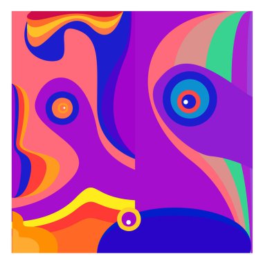 Kaynak için vektör renkli geometrik ve eğri arkaplan deseni