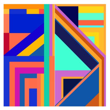 Kaynak için vektör renkli geometrik ve eğri arkaplan deseni