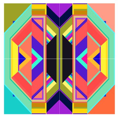 Kaynak için vektör renkli geometrik ve eğri arkaplan deseni