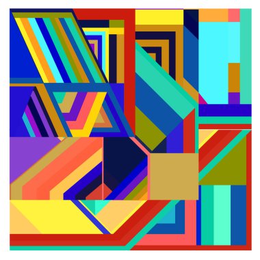 Kaynak için vektör renkli geometrik ve eğri arkaplan deseni