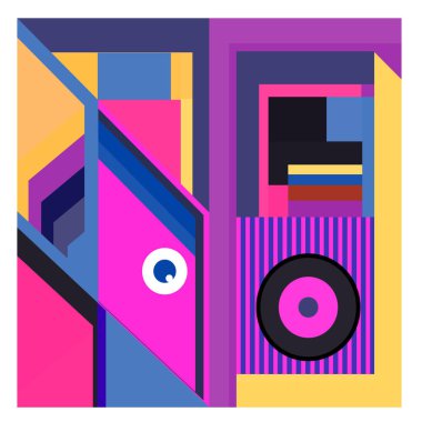 Kaynak için vektör renkli geometrik ve eğri arkaplan deseni