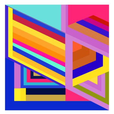 Kaynak için vektör renkli geometrik ve eğri arkaplan deseni