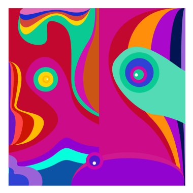 Kaynak için vektör renkli geometrik ve eğri arkaplan deseni