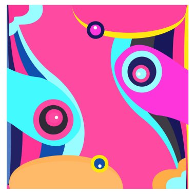 Kaynak için vektör renkli geometrik ve eğri arkaplan deseni