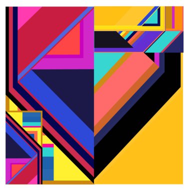 Kaynak için vektör renkli geometrik ve eğri arkaplan deseni