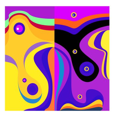 Kaynak için vektör renkli geometrik ve eğri arkaplan deseni