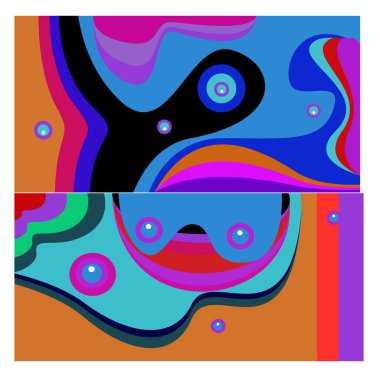 Kaynak için vektör renkli geometrik ve eğri arkaplan deseni