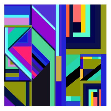 Kaynak için vektör renkli geometrik ve eğri arkaplan deseni