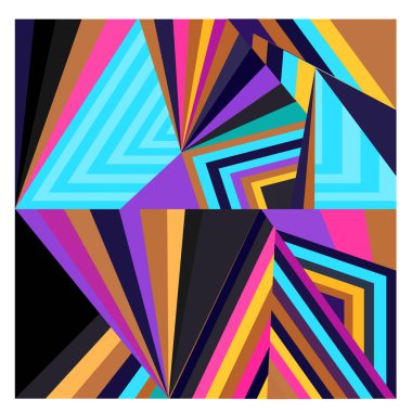 Kaynak için vektör renkli geometrik ve eğri arkaplan deseni